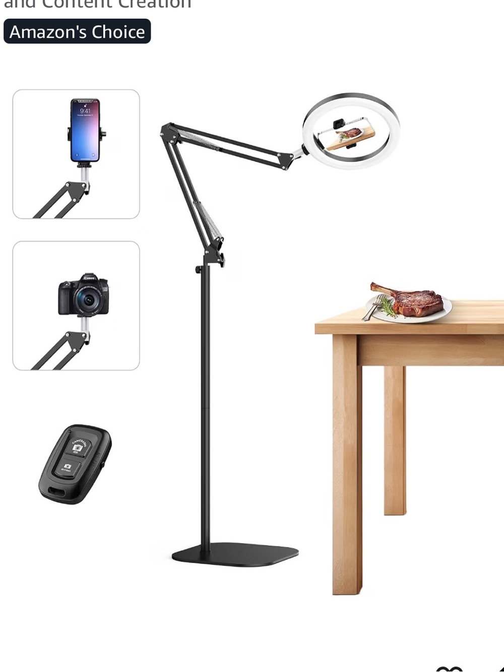 Selfie ring LED Tripod for photography, content creation